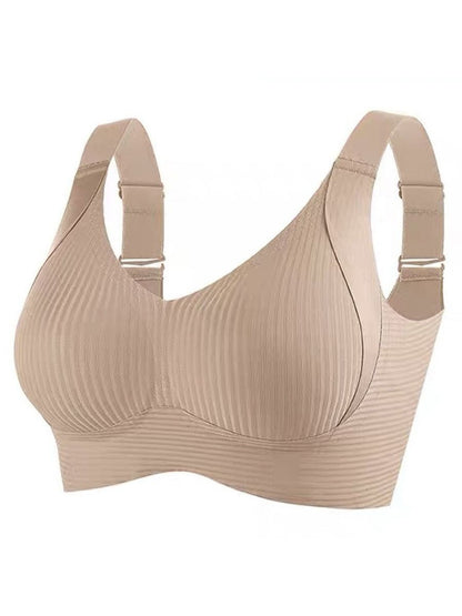 🎁2025 HOT SALE!🎁Huge discount 🔥 💕 Subtle Striped Seamless Bra with W-Support – Comfort & Style!