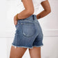 🩳High Rise Frayed Hem Cut Off Jean Shorts