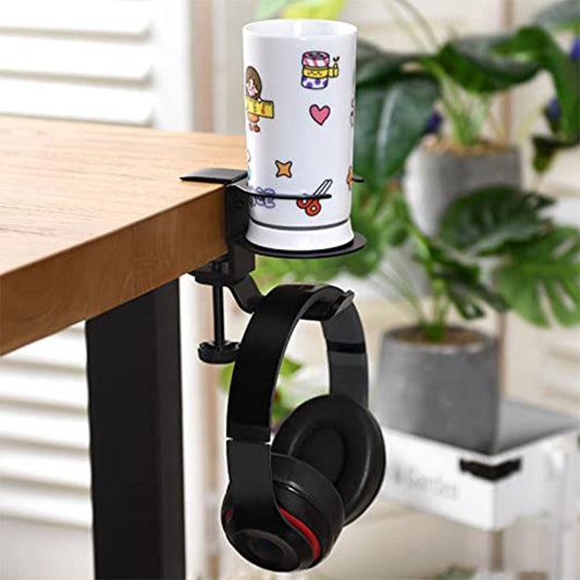 2 in 1 Desk Cup Holder with Headphone Hanger