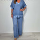 Casual V-Neck 2-Piece Set
