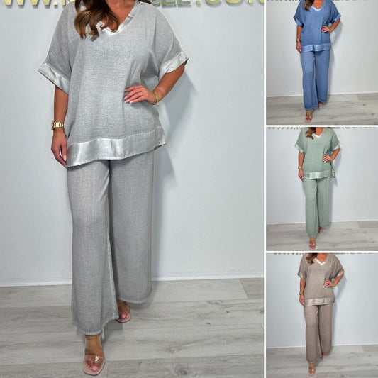 Casual V-Neck 2-Piece Set