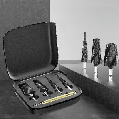 ⌛High Hardness Spiral Flute Step Drill Bit Set (5pcs set)