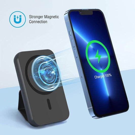 Portable Magnetic Power Bank with Foldable Stand