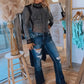 Elegant Slim Fit Top With Rhinestone Details
